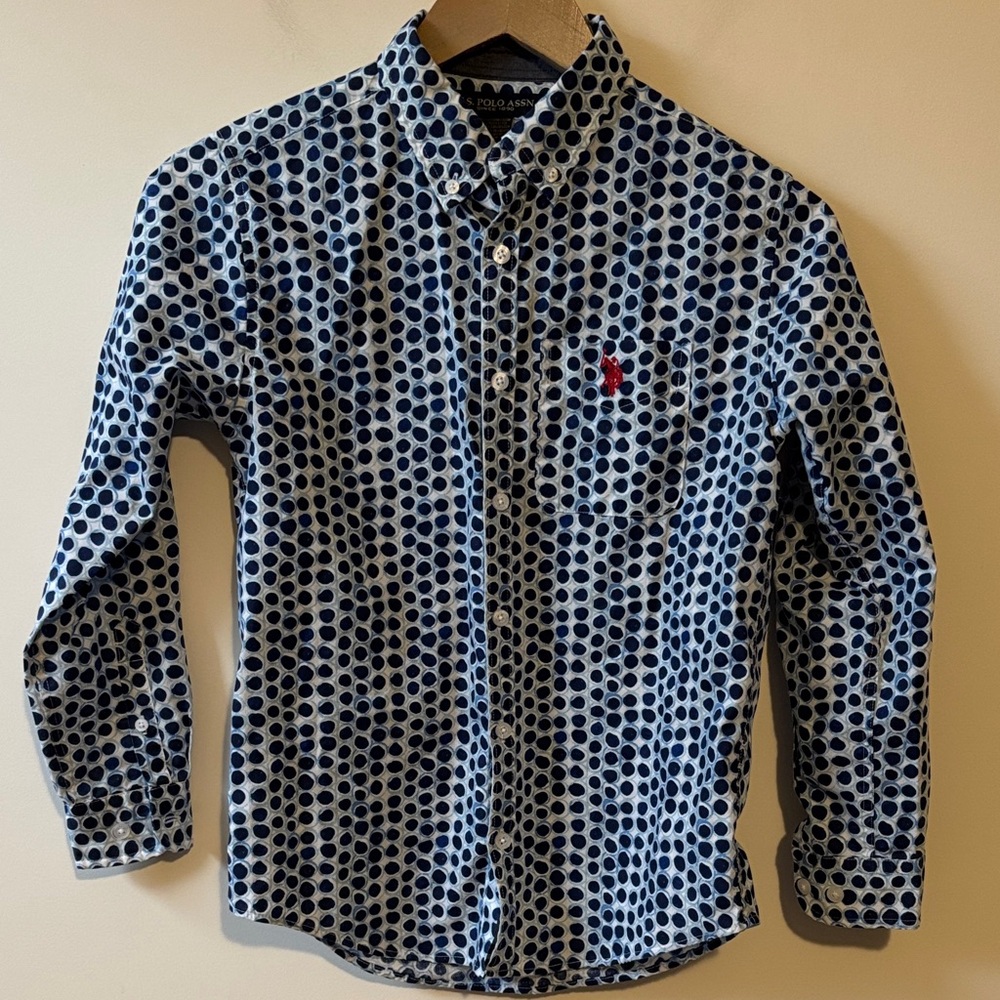 U.S. Polo Assn. Navy Polka Dot Button Down Shirt